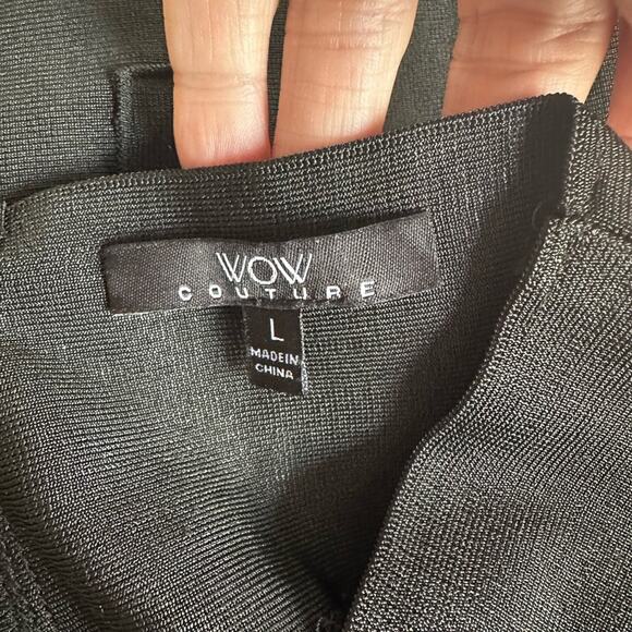 Wow Couture Black Net Bodysuit Long Sleeve Sexy Mesh Bondage Dominant Clubbing - Picture 4 of 8